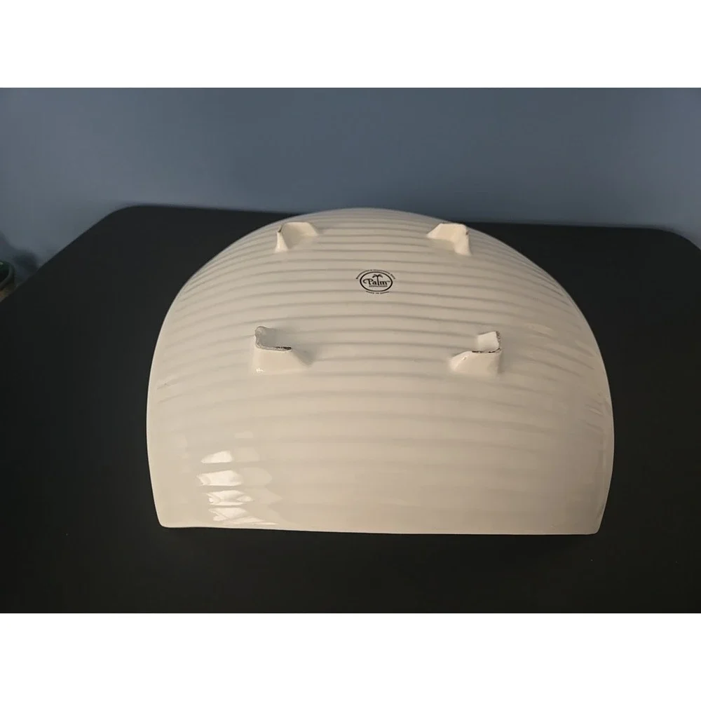 Decorative‎ Platter Tray Footed Square & Curvy White Ceramic 15